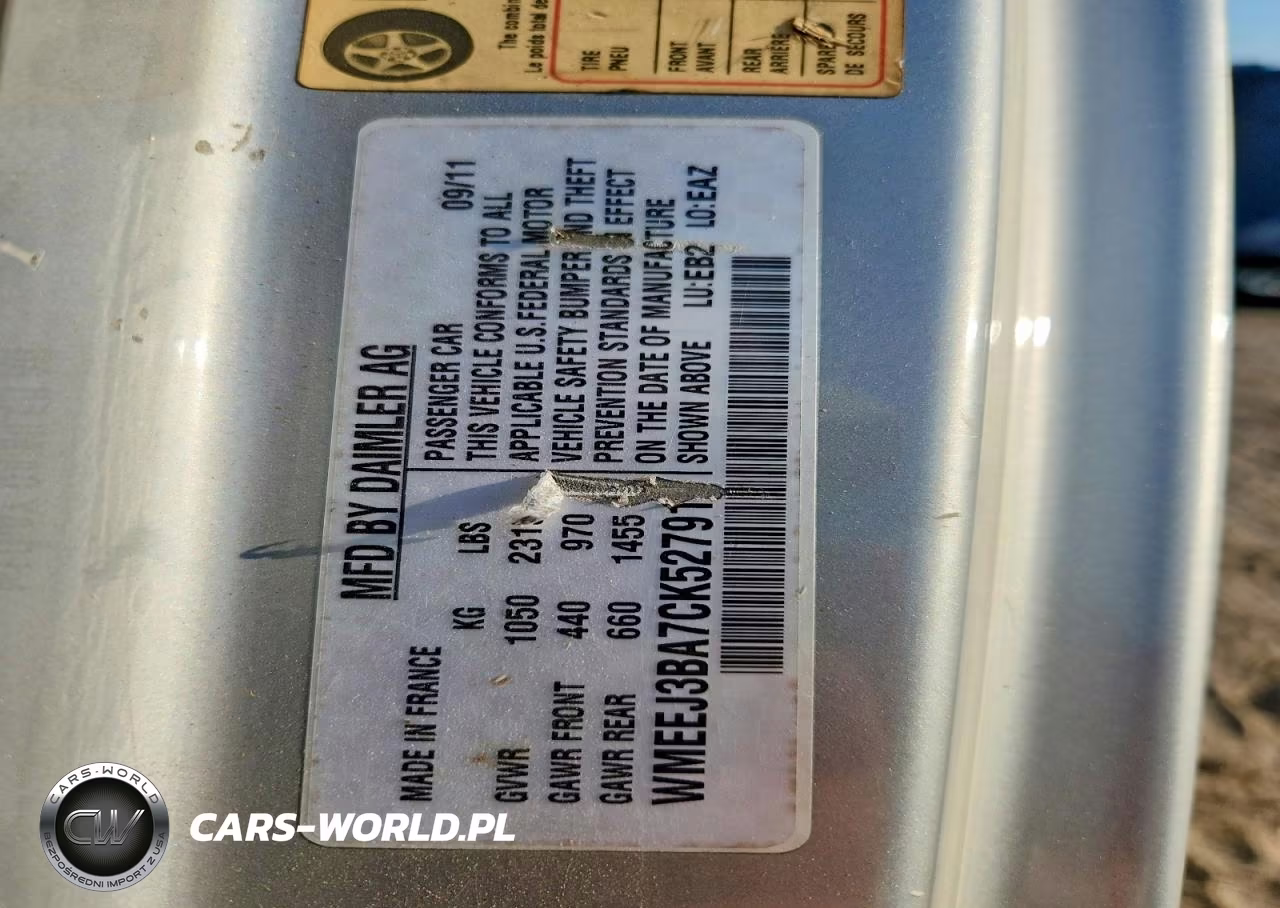 2012 Smart Fortwo Pure VIN:WMEEJ3BA7CK527912 - 13