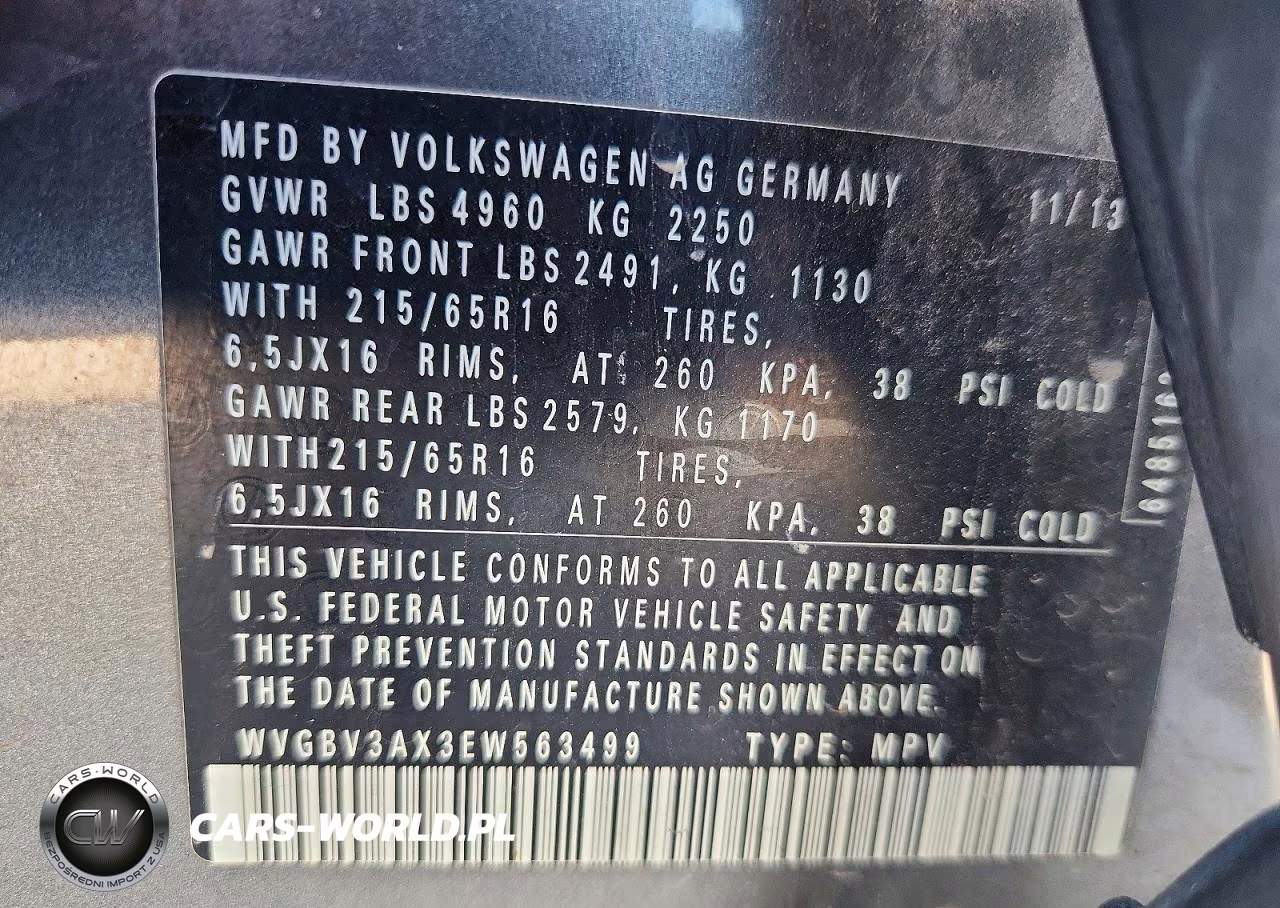 2014 Volkswagen Tiguan S VIN:WVGBV3AX3EW563499 - 14