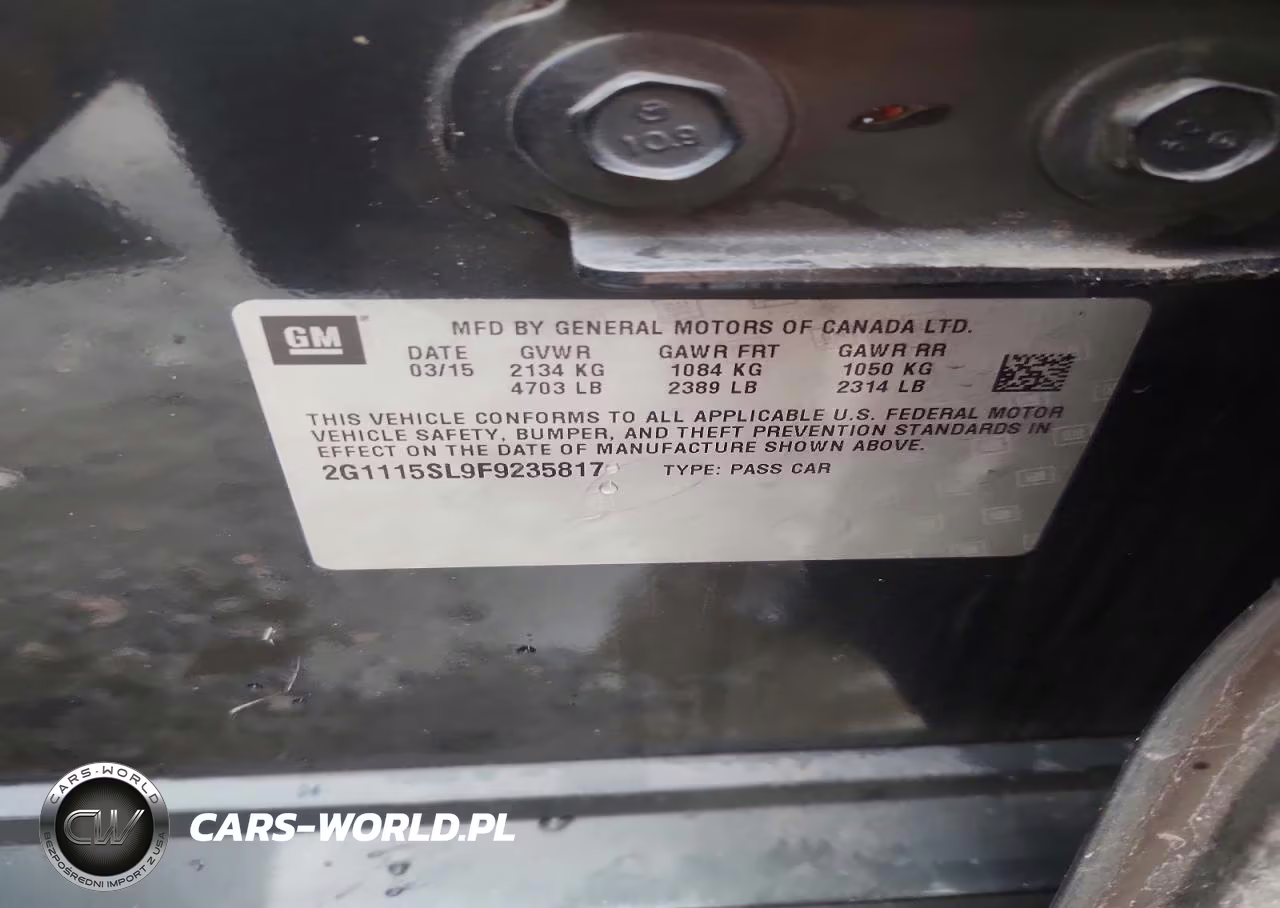 2015 Chev Impala Lt VIN:2G1115SL9F9235817 - 12