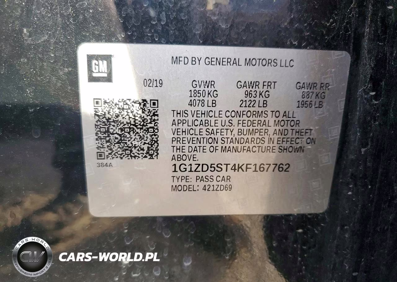 2019 Chevrolet Malibu Lt VIN:1G1ZD5ST4KF167762 - 12