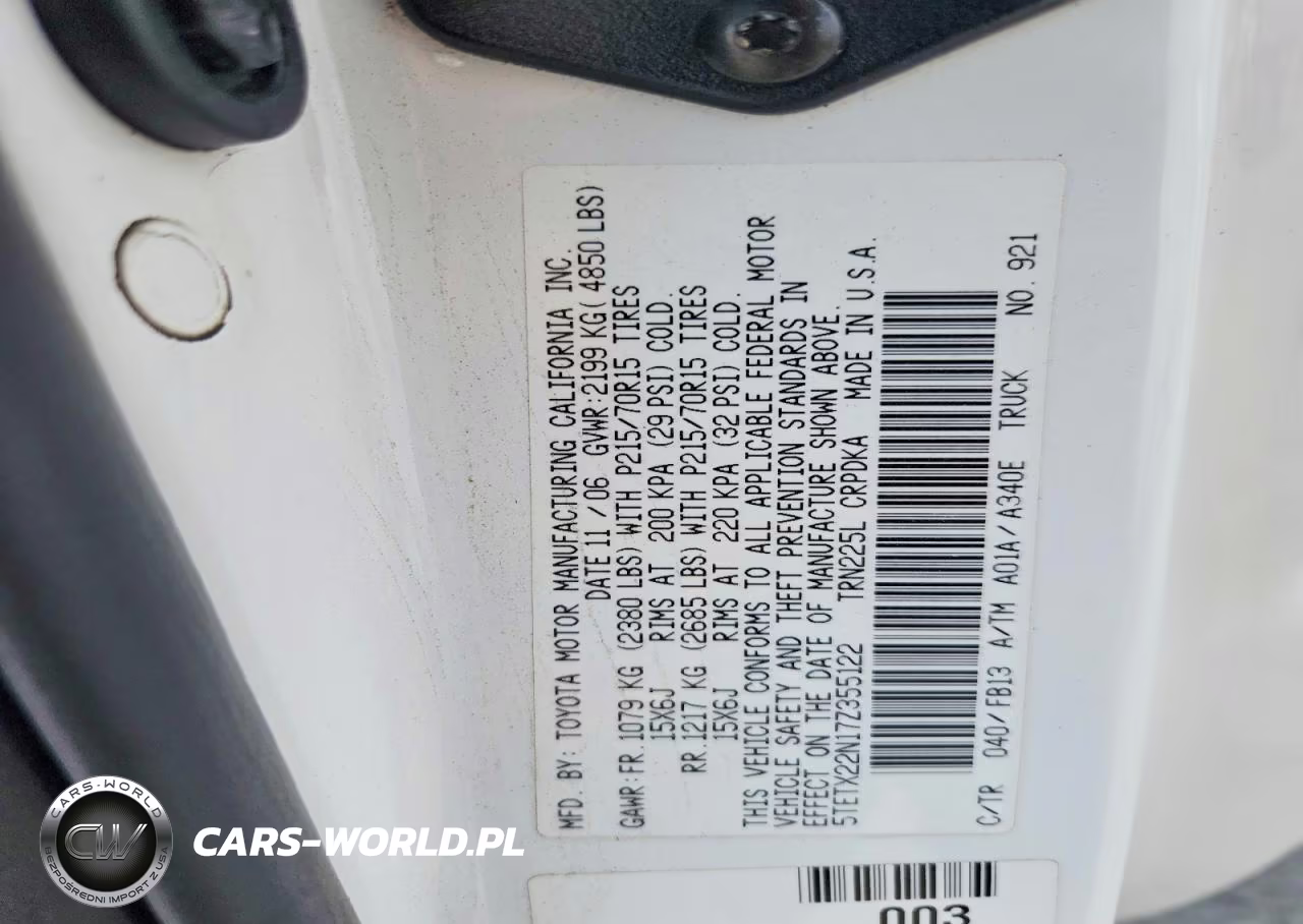 2007 Toyota Tacoma Base VIN:5TETX22N17Z355122 - 12