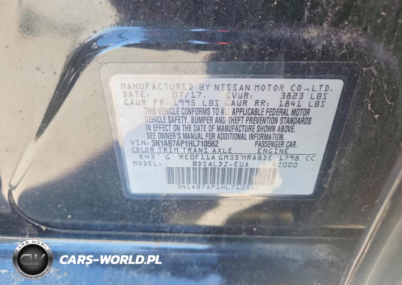 2017 Nissan Sentra Sv VIN:3N1AB7AP1HL710562 - 12