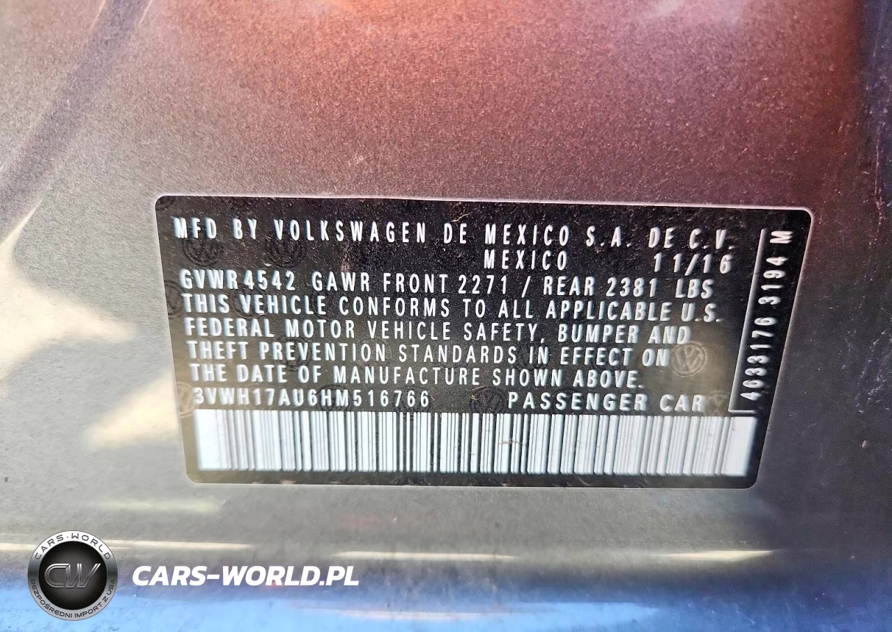 2017 Volkswagen Golf Alltrack S VIN:3VWH17AU6HM516766 - 12