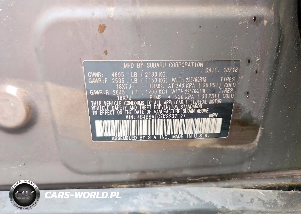 2019 Subaru Outback Touring VIN:4S4BSATC7K3237127 - 12