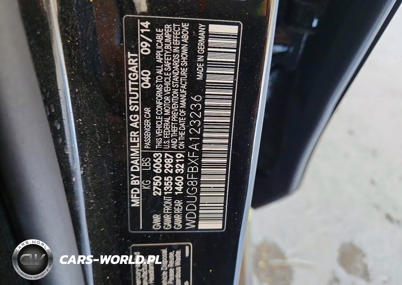 2015 Mercedes-Benz S 550 4Matic VIN:WDDUG8FBXFA123236 - 12
