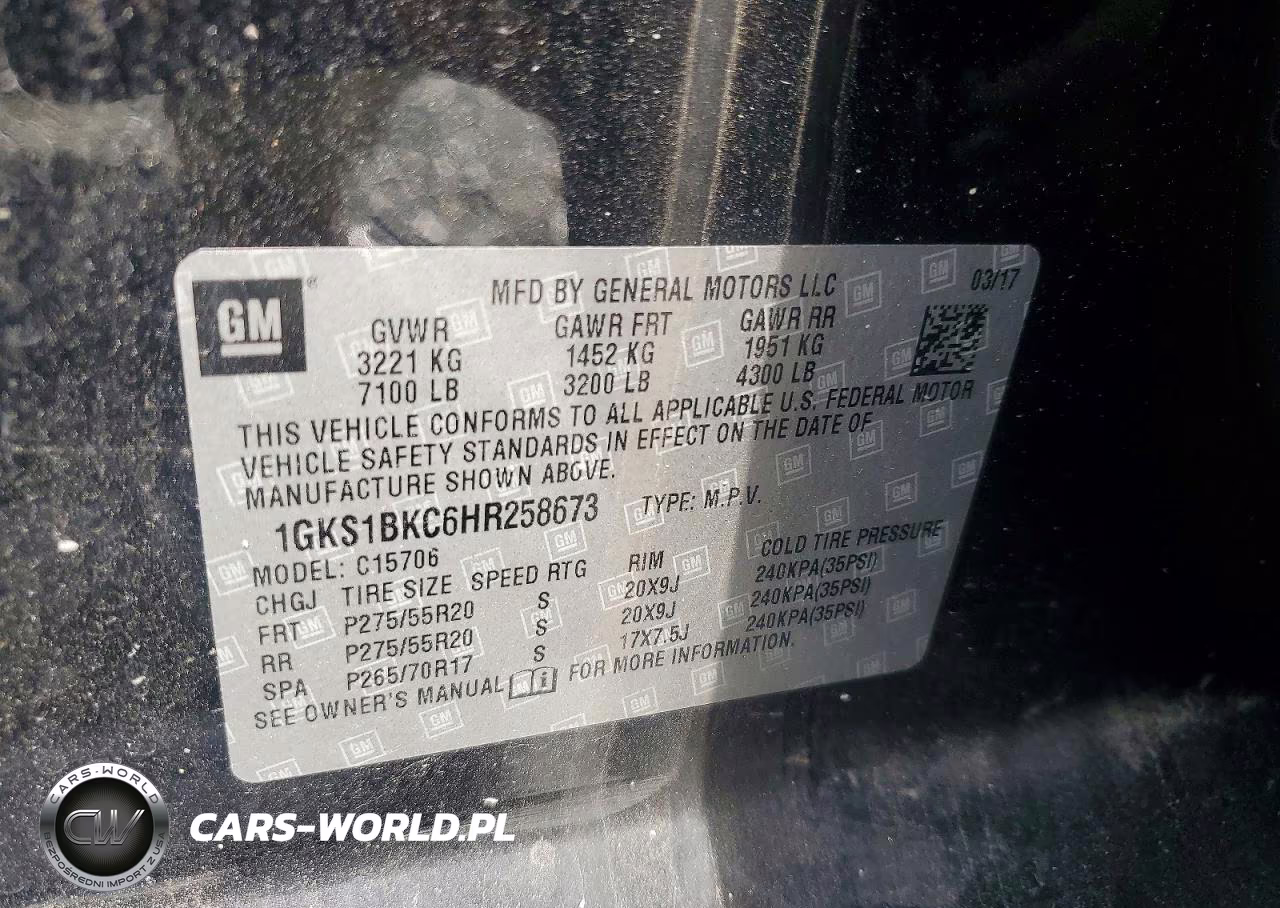2017 GMC Yukon Slt VIN:1GKS1BKC6HR258673 - 14