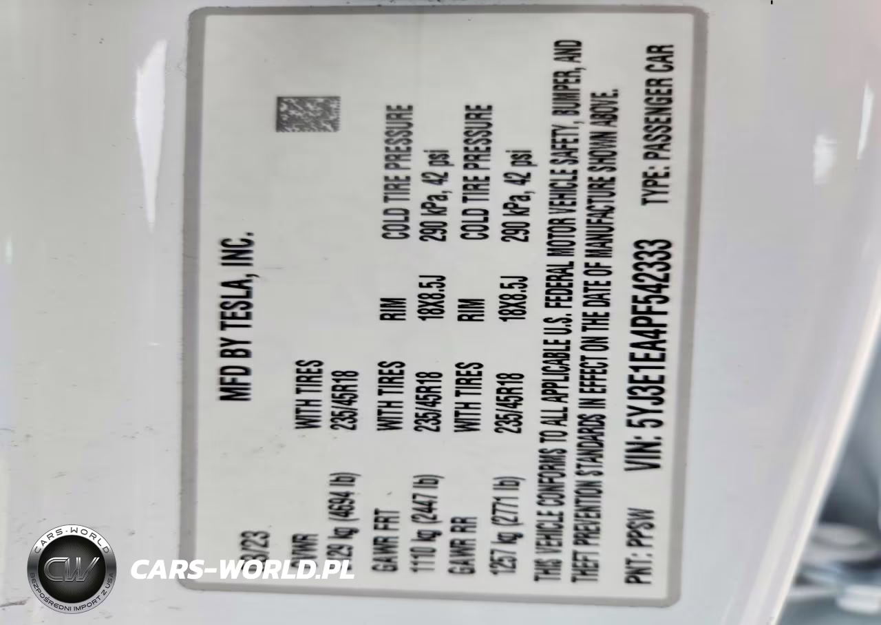 2023 Tesla Model 3 VIN:5YJ3E1EA4PF542333 - 12
