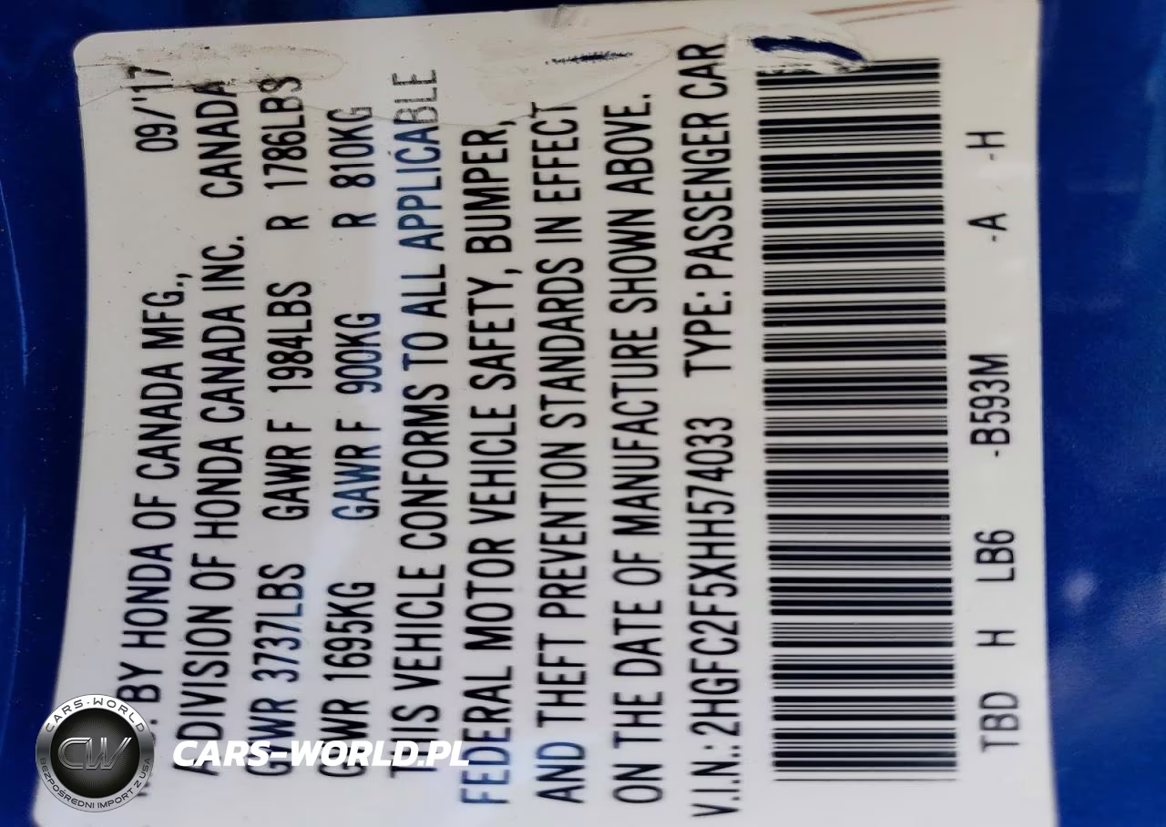 2017 Honda Civic Lx VIN:2HGFC2F5XHH574033 - 12
