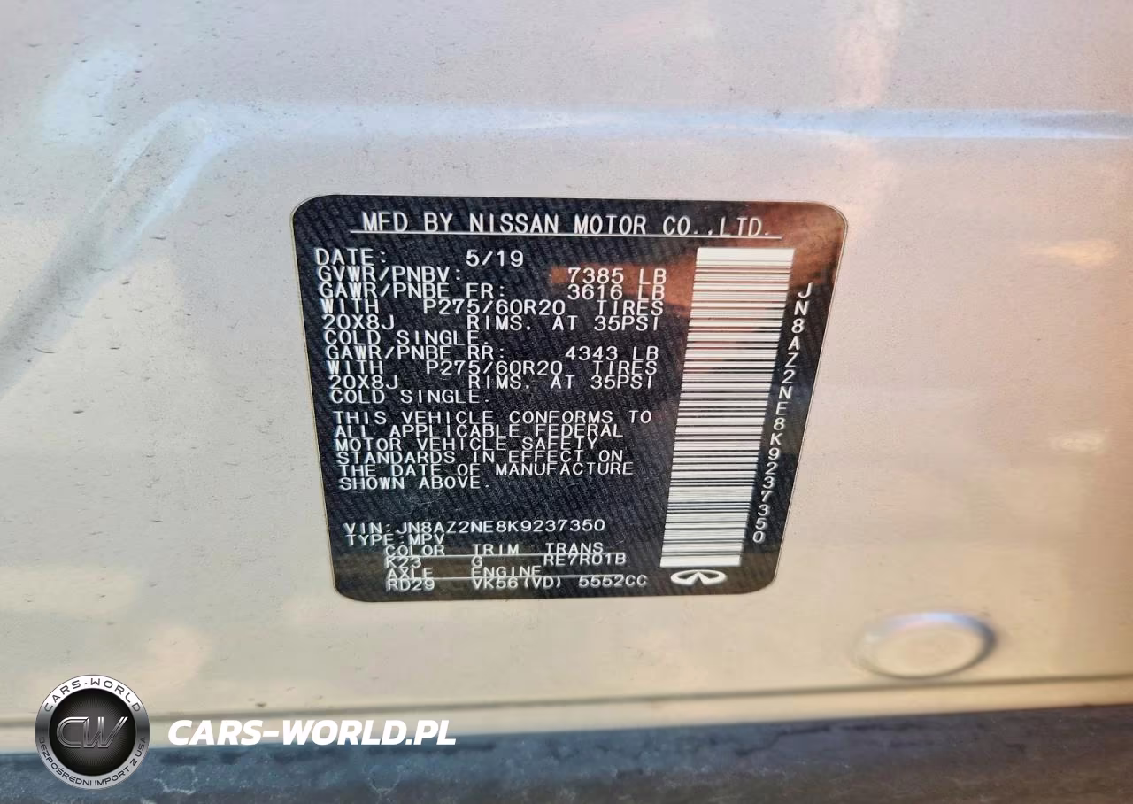 2019 Infiniti Qx80 Luxe VIN:JN8AZ2NE8K9237350 - 13