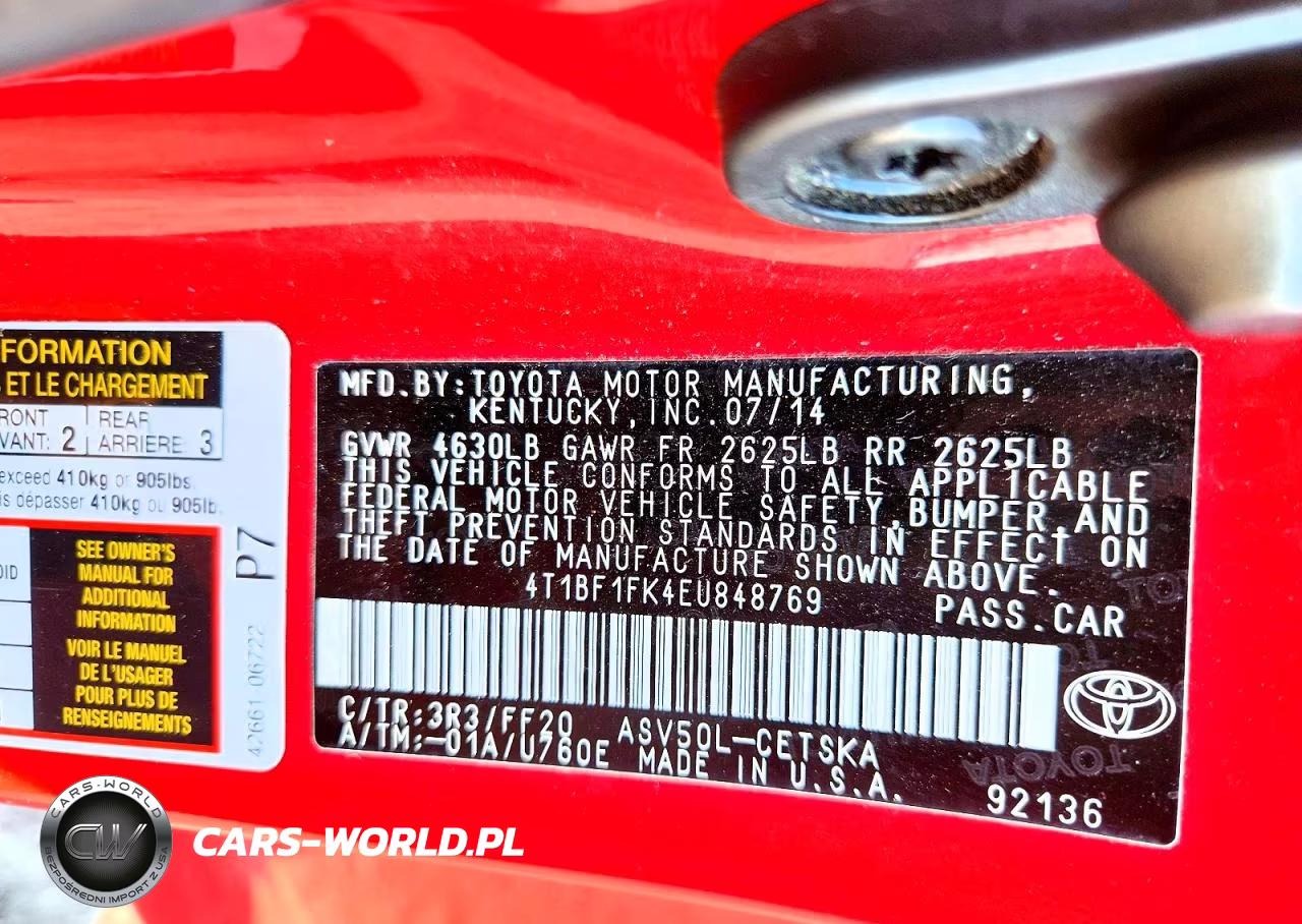 2014 Toyota Camry Se VIN:4T1BF1FK4EU848769 - 12
