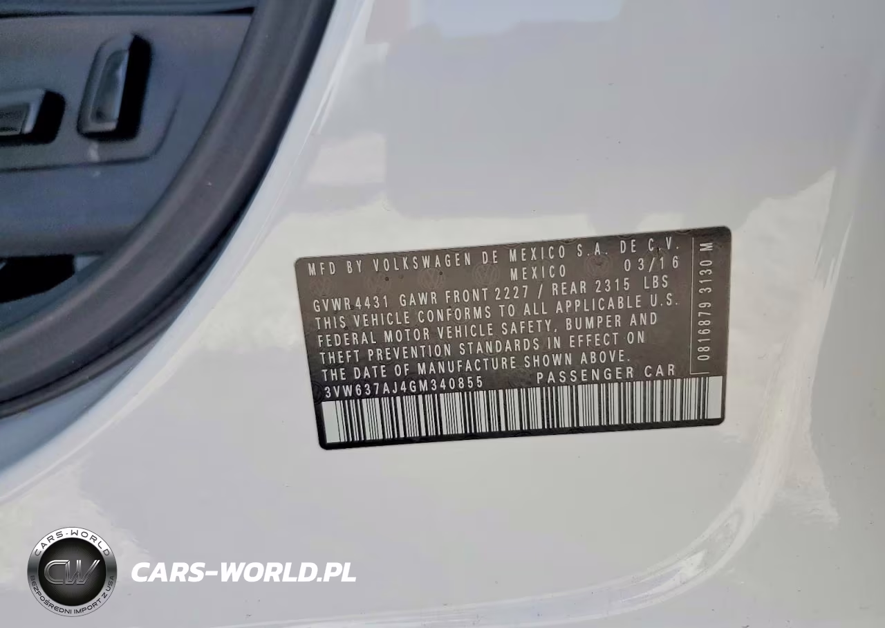 2016 Volkswagen Jetta Hybrid VIN:3VW637AJ4GM340855 - 12