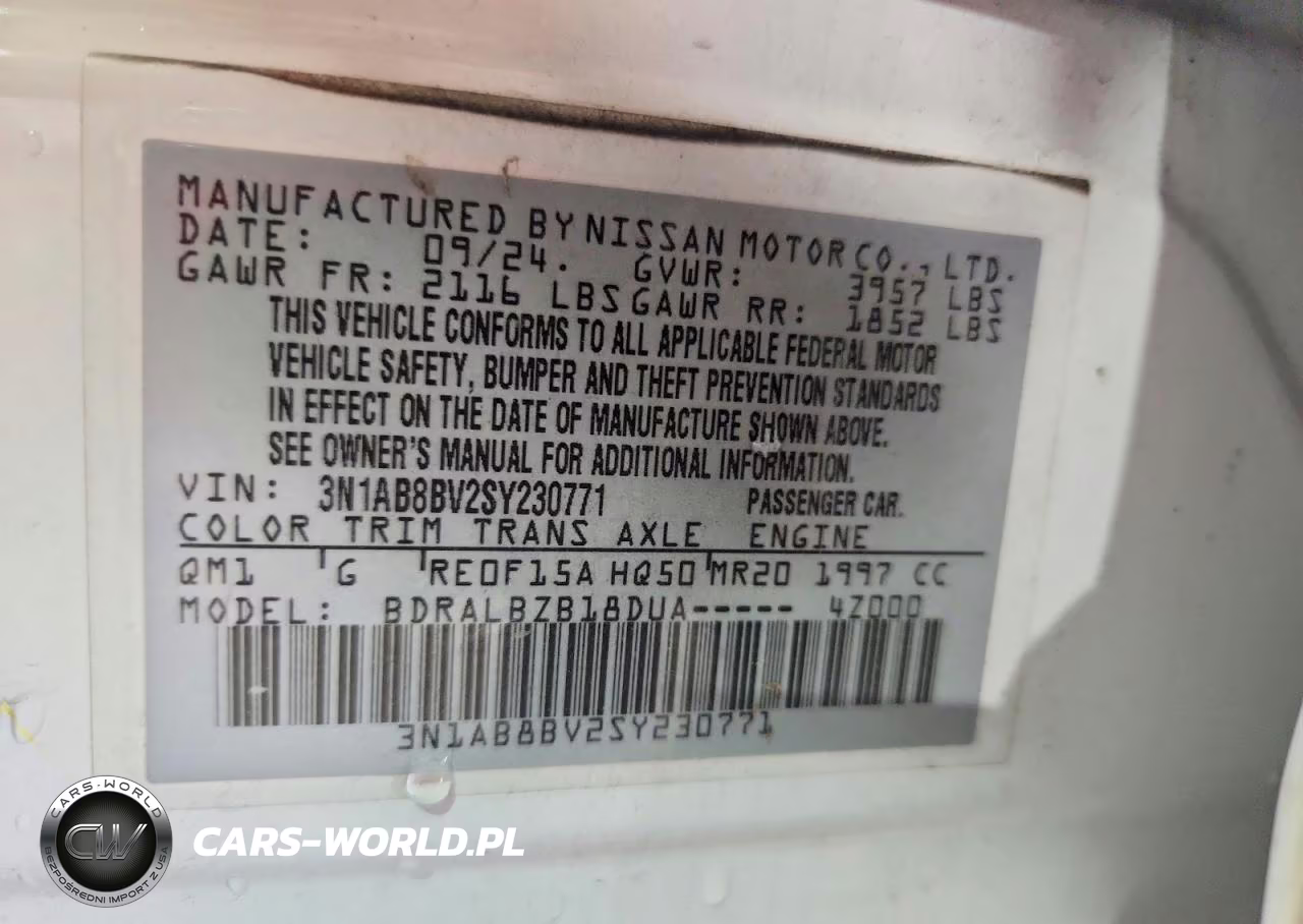2025 Nissan Sentra S VIN:3N1AB8BV2SY230771 - 13