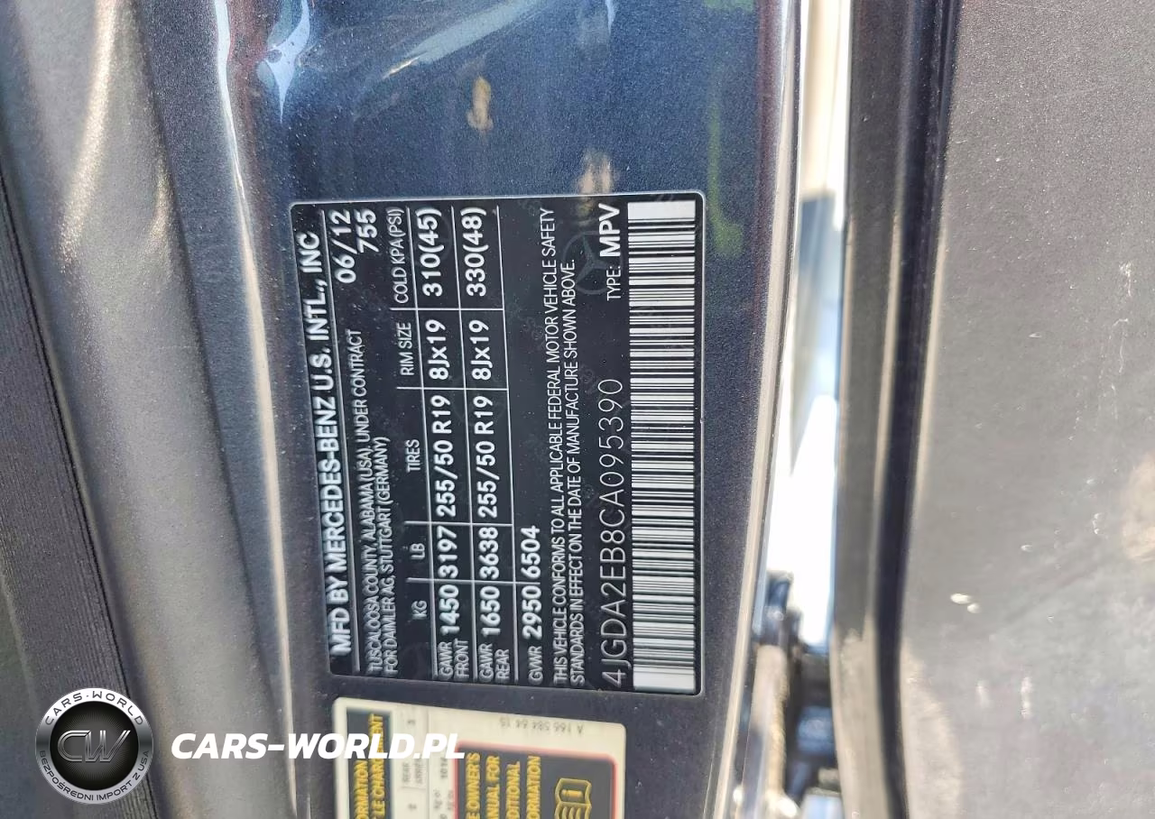 2012 Mercedes-Benz Ml 350 Bluetec VIN:4JGDA2EB8CA095390 - 13