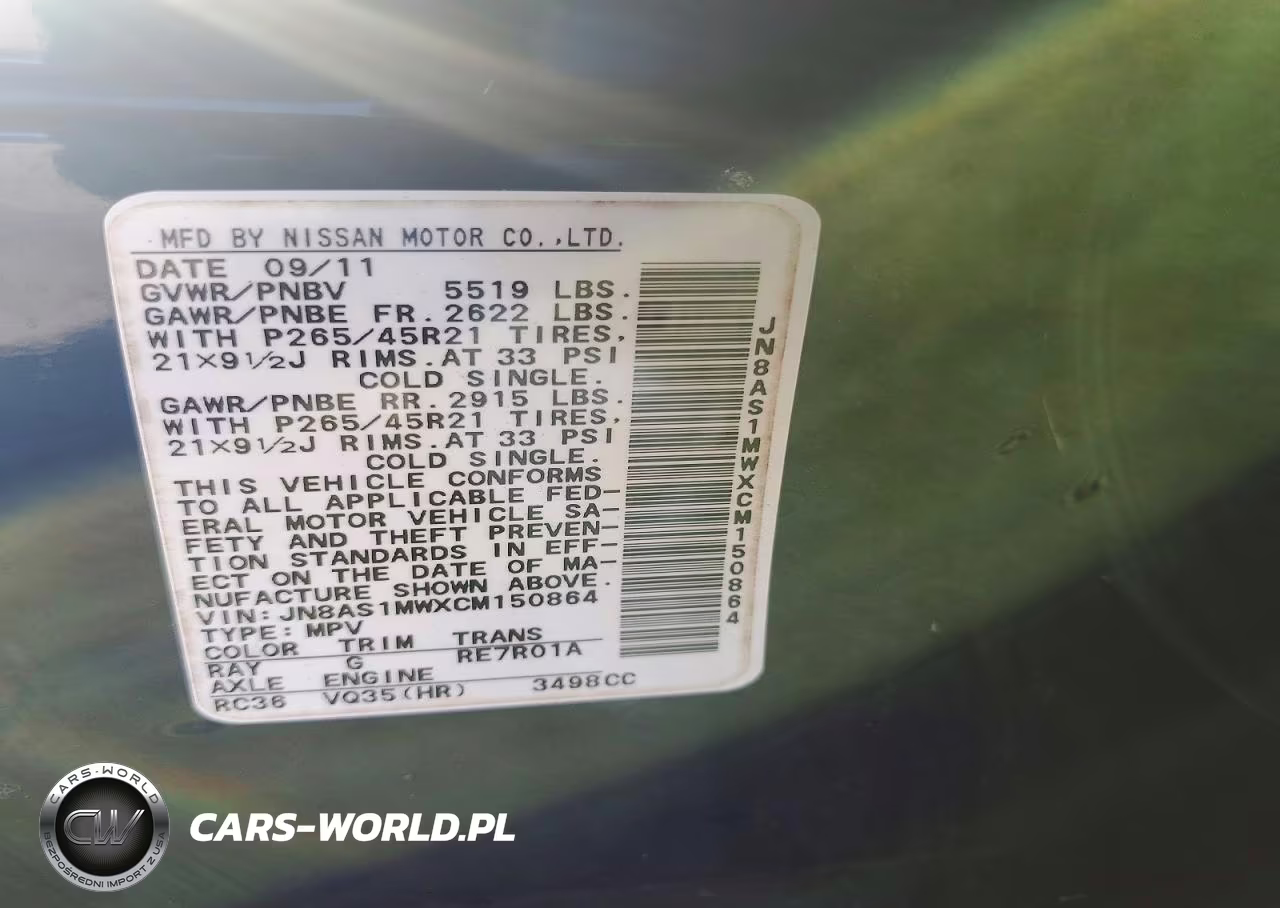 2012 Infiniti Fx35 Base VIN:JN8AS1MWXCM150864 - 14