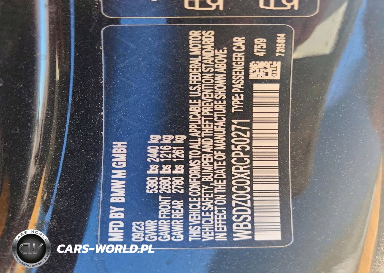 2024 BMW M8 VIN:WBSDZ0C0XRCP50271 - 12