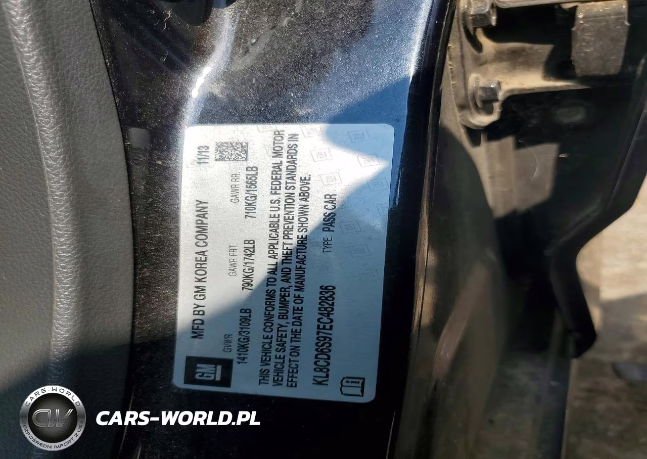 2014 Chevrolet Spark 1Lt VIN:KL8CD6S97EC482836 - 12