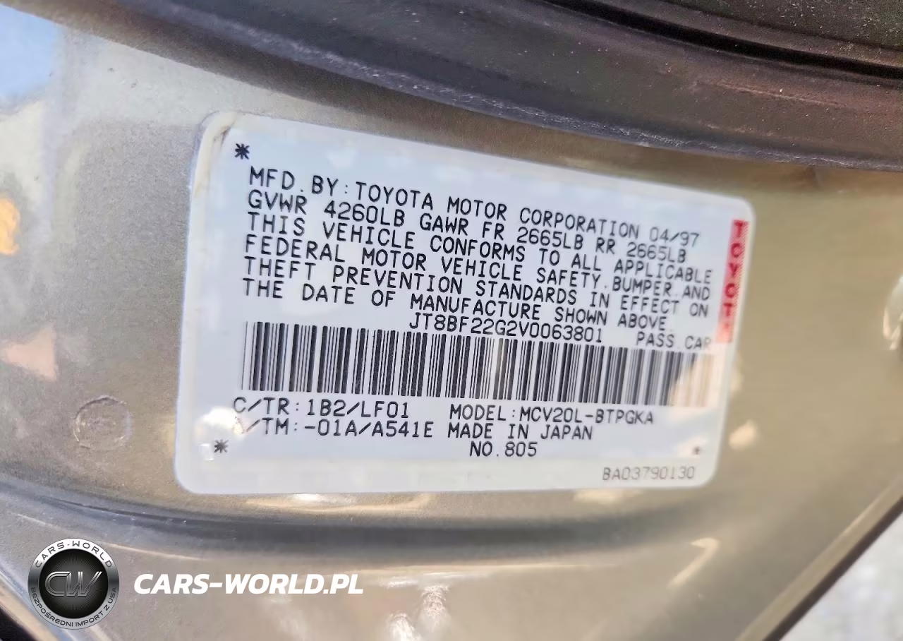 1997 Lexus Es 300 VIN:JT8BF22G2V0063801 - 12