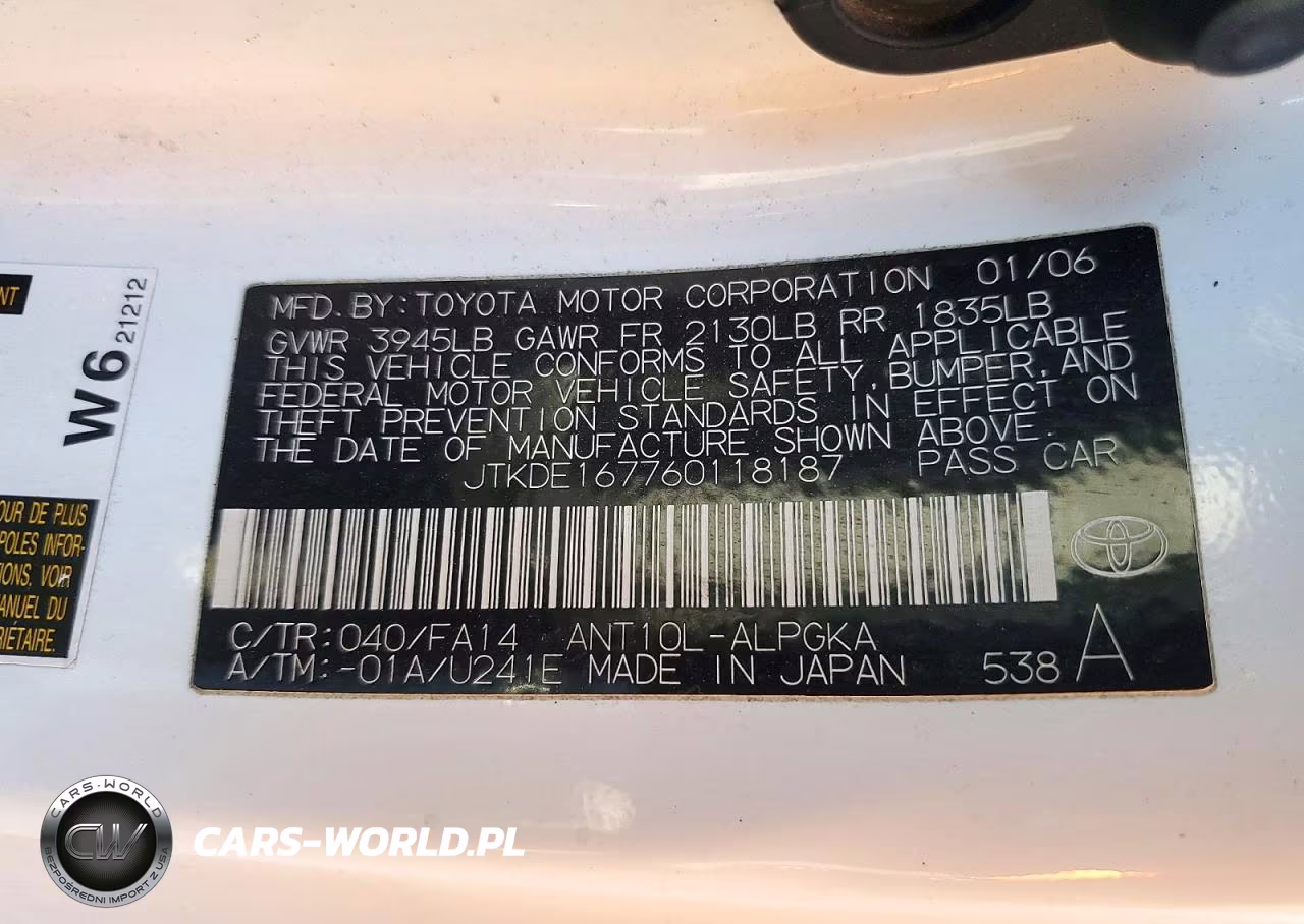 2006 Scion Tc Base VIN:JTKDE167760118187 - 14
