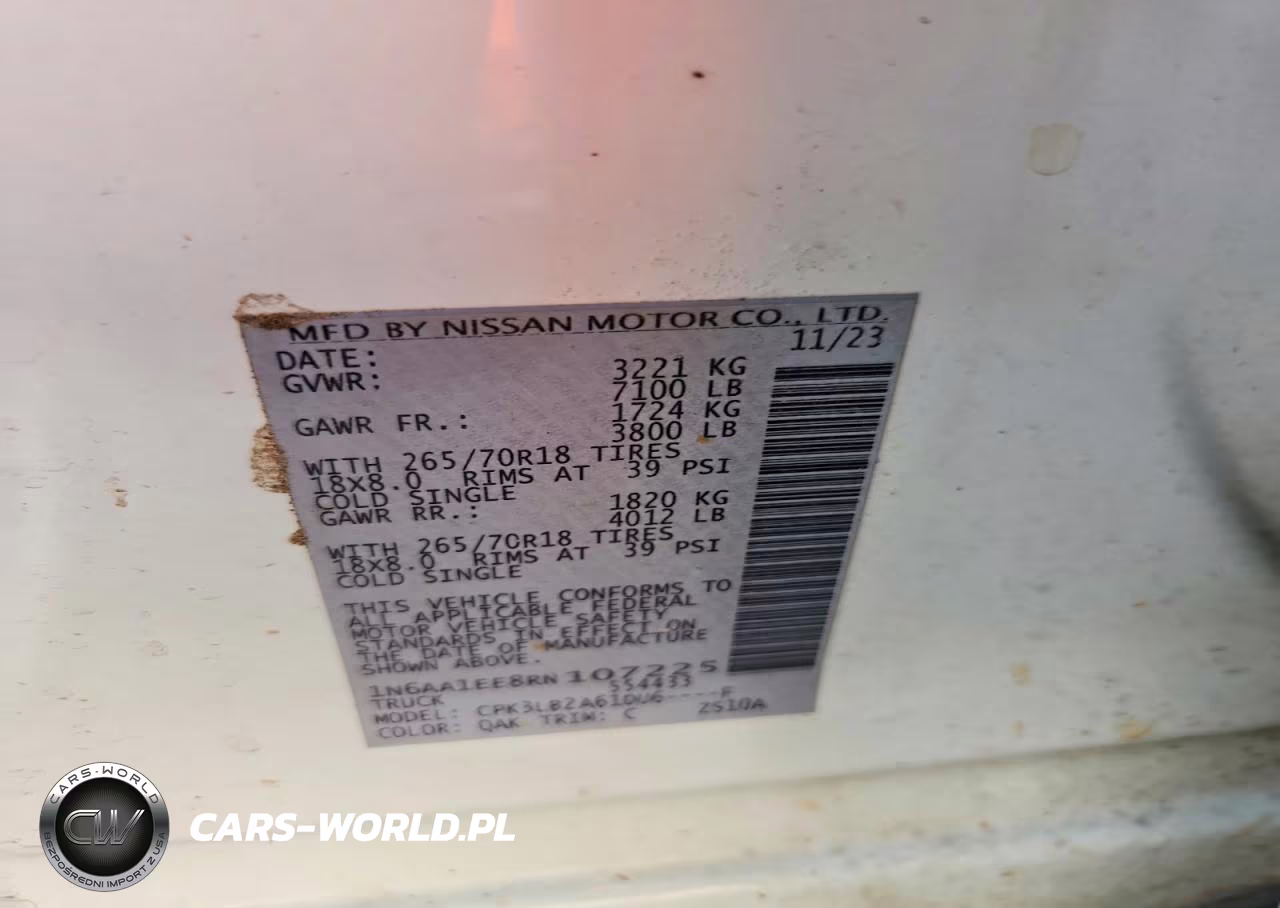 2024 Nissan Titan Sv VIN:1N6AA1EE8RN107225 - 12