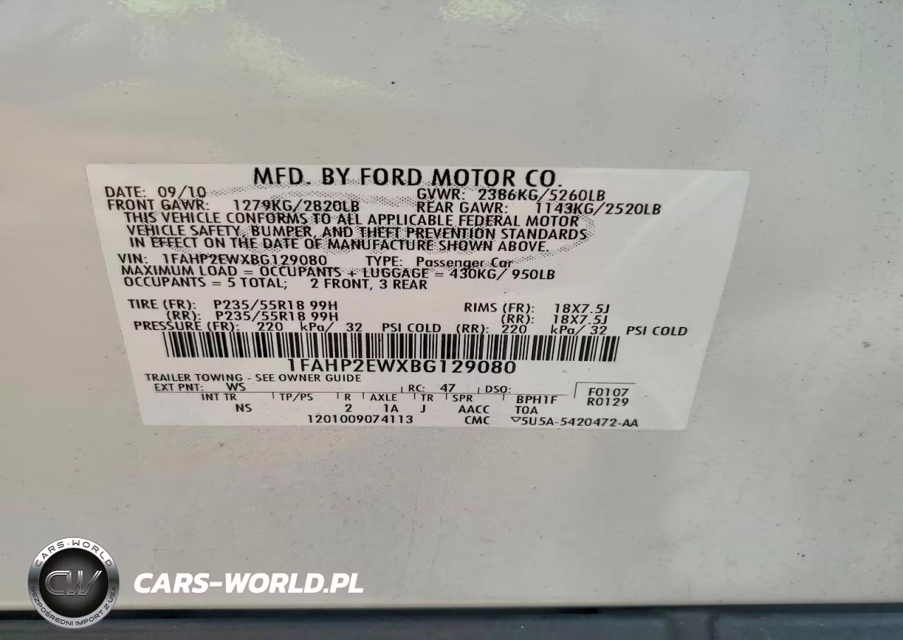 2011 Ford Taurus Sel VIN:1FAHP2EWXBG129080 - 12