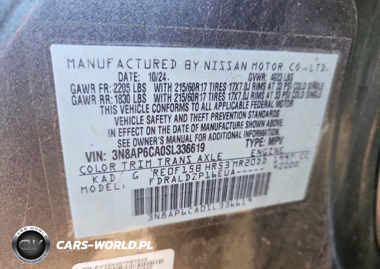 2025 Nissan Kicks Sv Fwd VIN:3N8AP6CA0SL336619 - 13