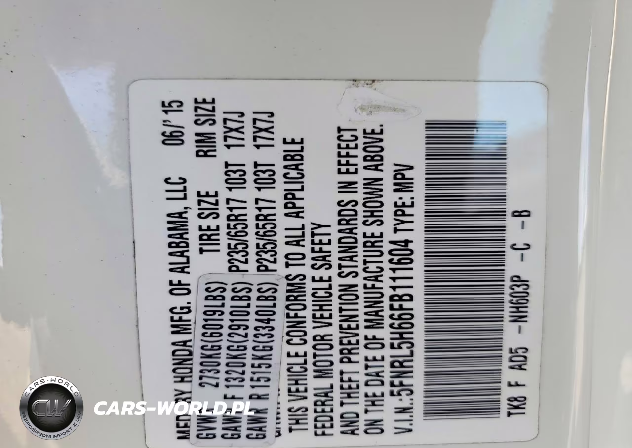 2015 Honda Odyssey Exl VIN:5FNRL5H66FB111604 - 13