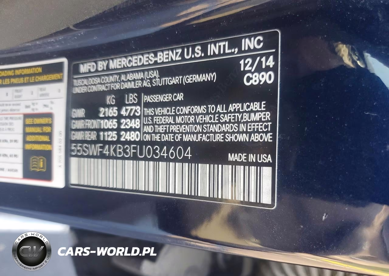 2015 Mercedes-Benz C 300 4Matic VIN:55SWF4KB3FU034604 - 12