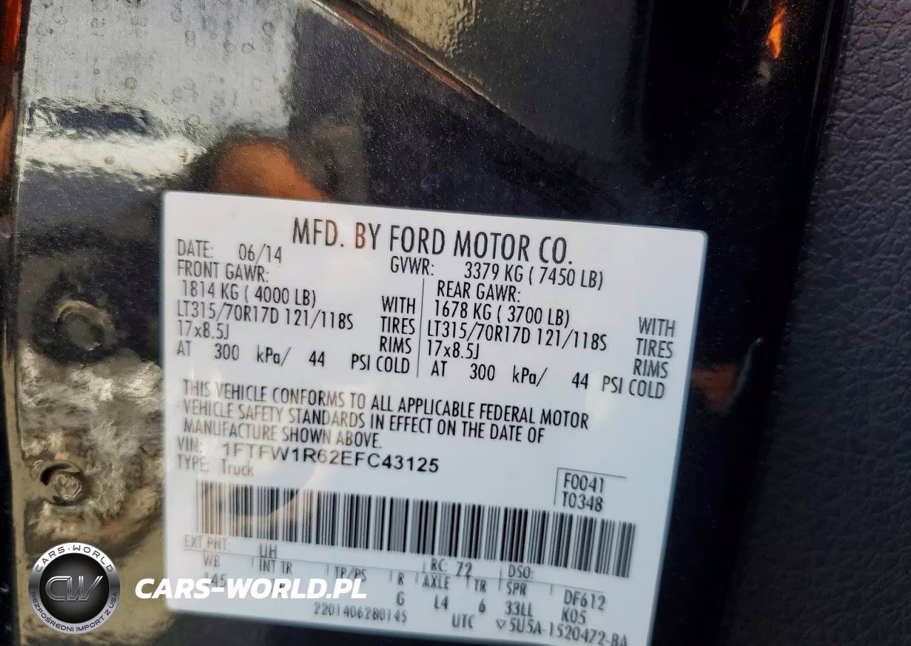 2014 Ford F150 Svt Raptor VIN:1FTFW1R62EFC43125 - 12