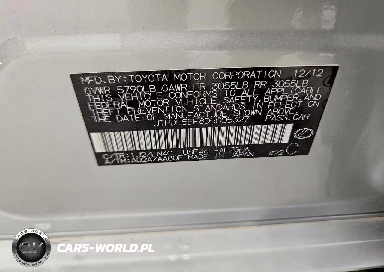 2013 Lexus Ls 460L VIN:JTHDL5EF8D5005327 - 12