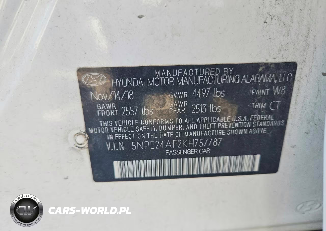 2019 Hyundai Sonata Se VIN:5NPE24AF2KH757787 - 12