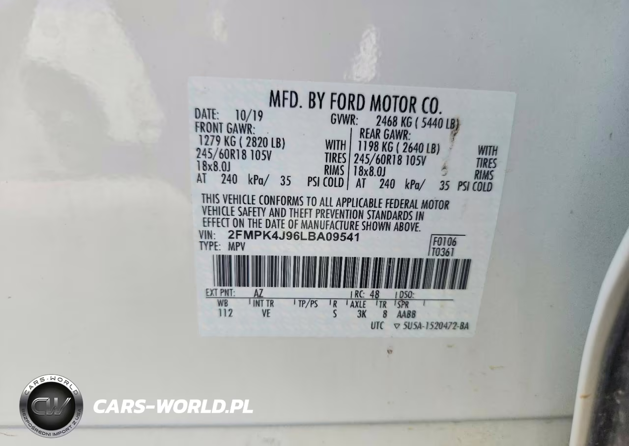 2020 Ford Edge Sel VIN:2FMPK4J96LBA09541 - 13