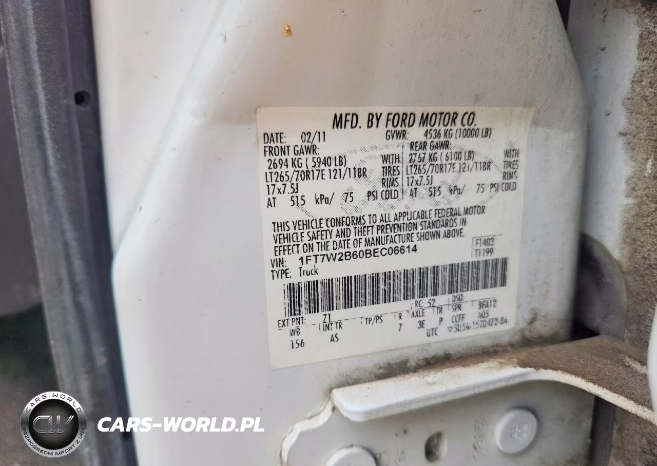 2011 Ford F250 Super Duty VIN:1FT7W2B60BEC06614 - 12