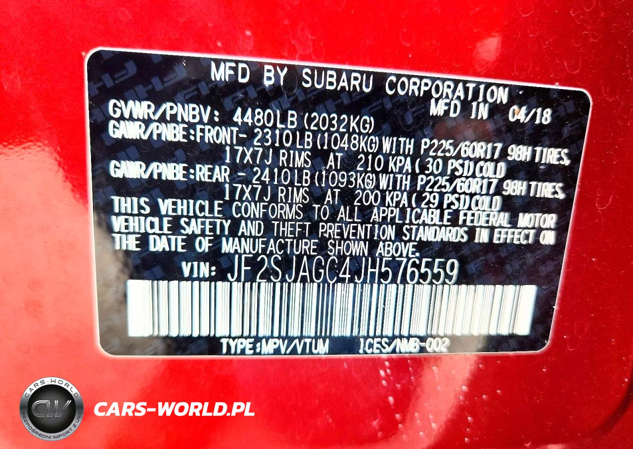2018 Subaru Forester 2.5I Premium VIN:JF2SJAGC4JH576559 - 14