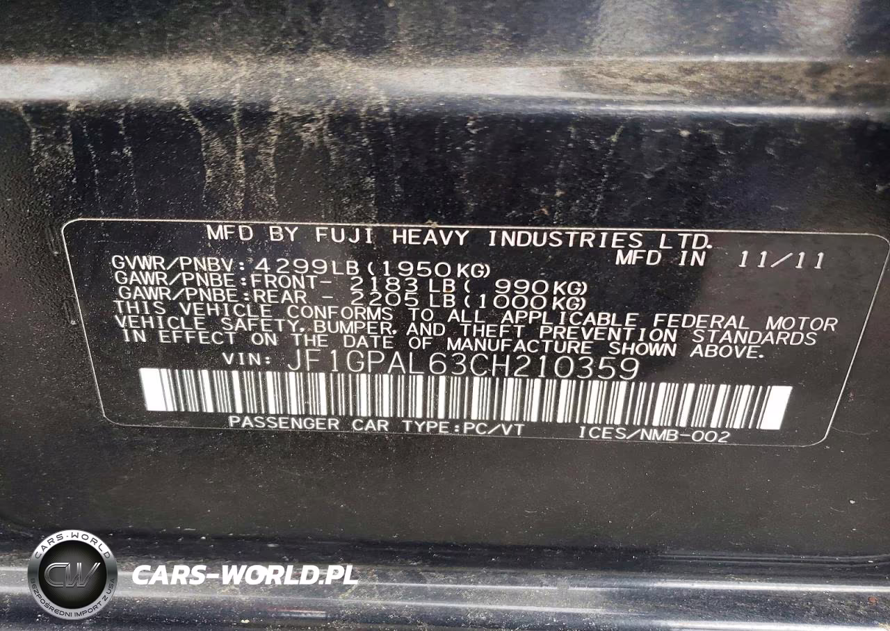 2012 Subaru Impreza Sport Premium VIN:JF1GPAL63CH210359 - 12
