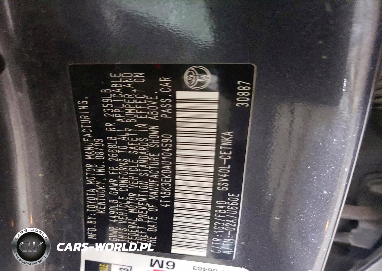 2010 Toyota Camry Le V6 VIN:4T1BK3EK0AU104590 - 12