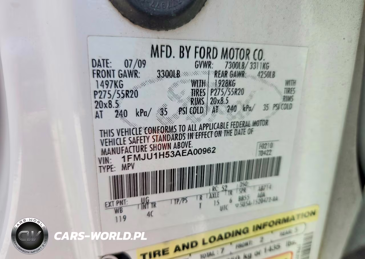 2010 Ford Expedition Eddie Bauer VIN:1FMJU1H53AEA00962 - 13
