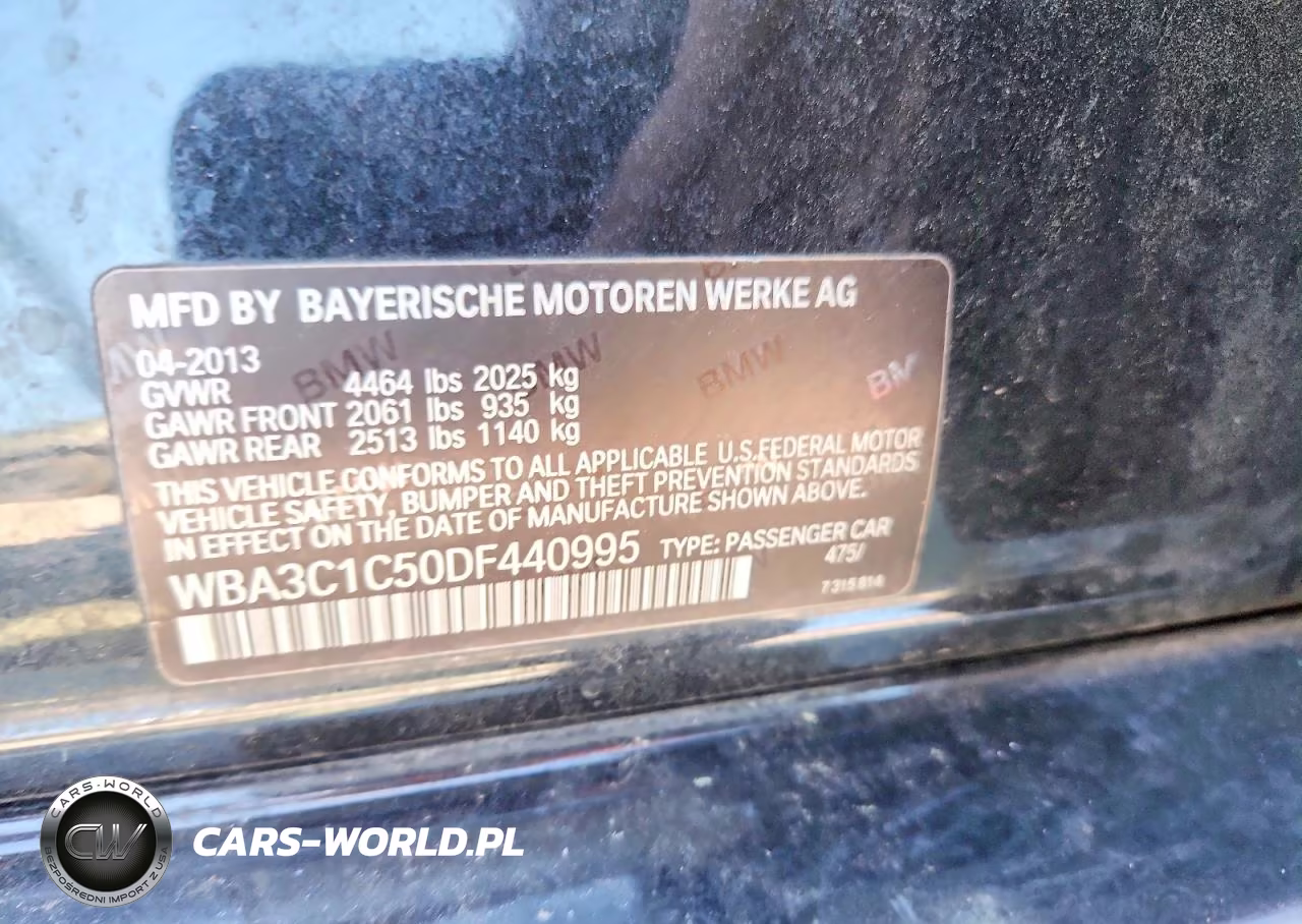 2013 BMW 328 I Sulev VIN:WBA3C1C50DF440995 - 12