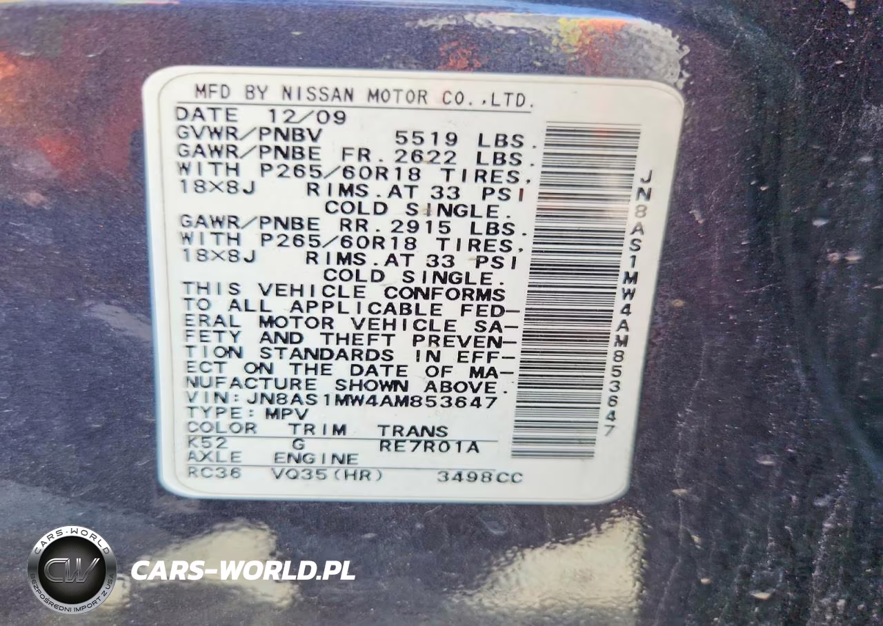 2010 Infiniti Fx35 Base VIN:JN8AS1MW4AM853647 - 12