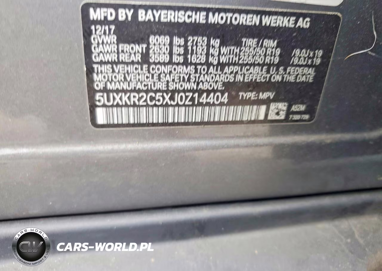 2018 BMW X5 Sdrive35I VIN:5UXKR2C5XJ0Z14404 - 12