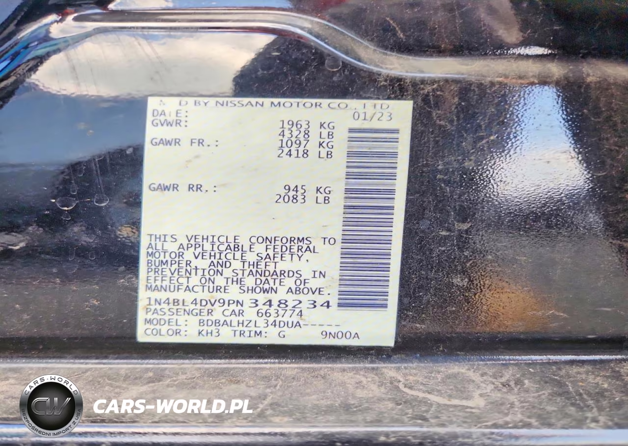 2023 Nissan Altima Sv VIN:1N4BL4DV9PN348234 - 13