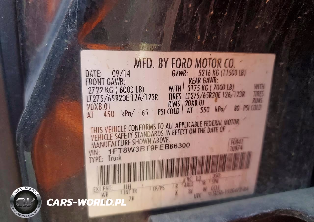 2015 Ford F350 Super Duty VIN:1FT8W3BT9FEB66300 - 13
