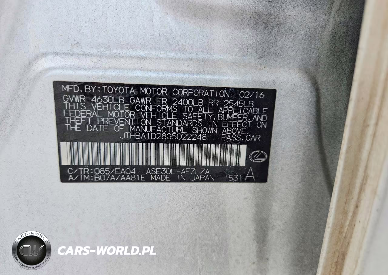 2016 Lexus Is 200T VIN:JTHBA1D28G5022248 - 12