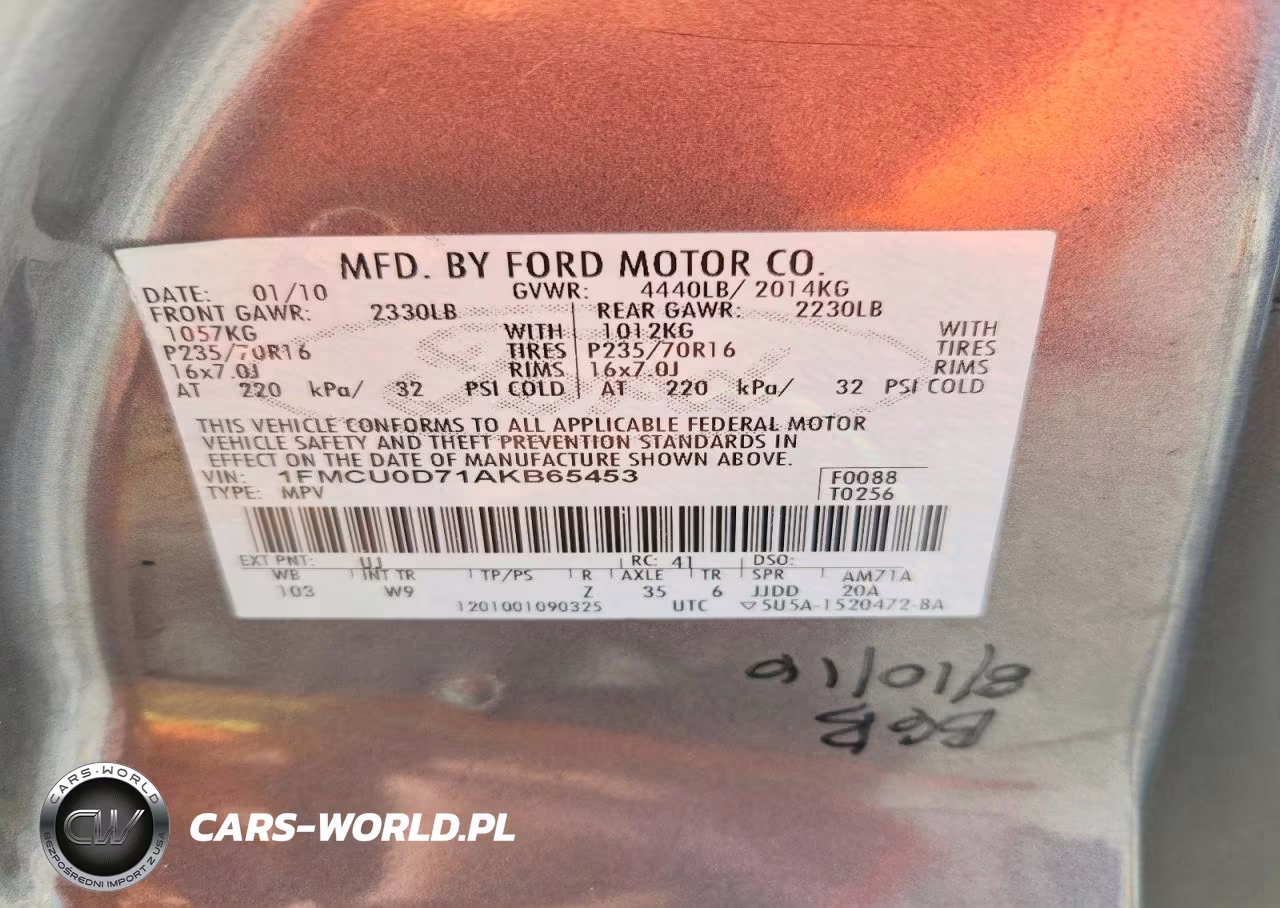 2010 Ford Escape Xlt VIN:1FMCU0D71AKB65453 - 12
