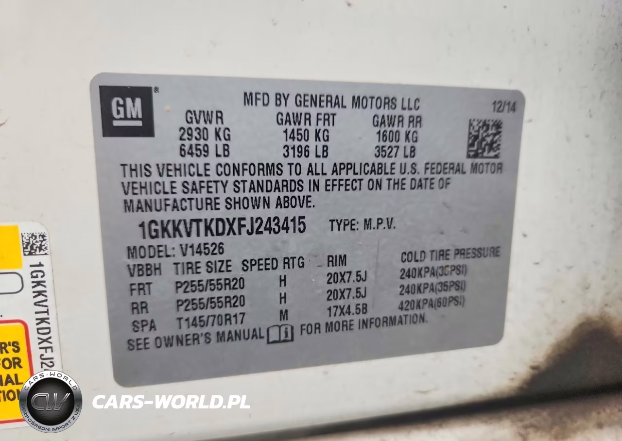 2015 GMC Acadia Denali VIN:1GKKVTKDXFJ243415 - 13