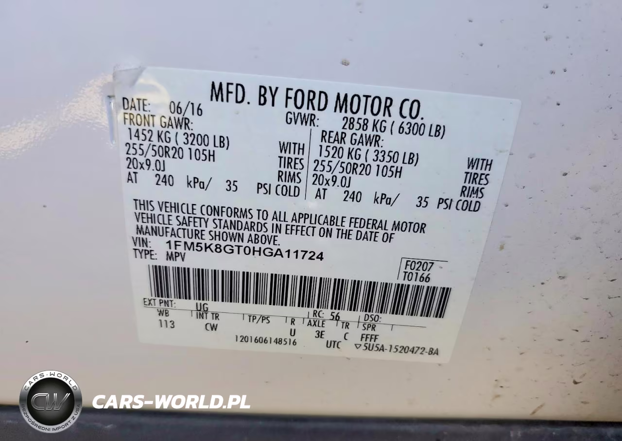 2017 Ford Explorer Sport VIN:1FM5K8GT0HGA11724 - 13