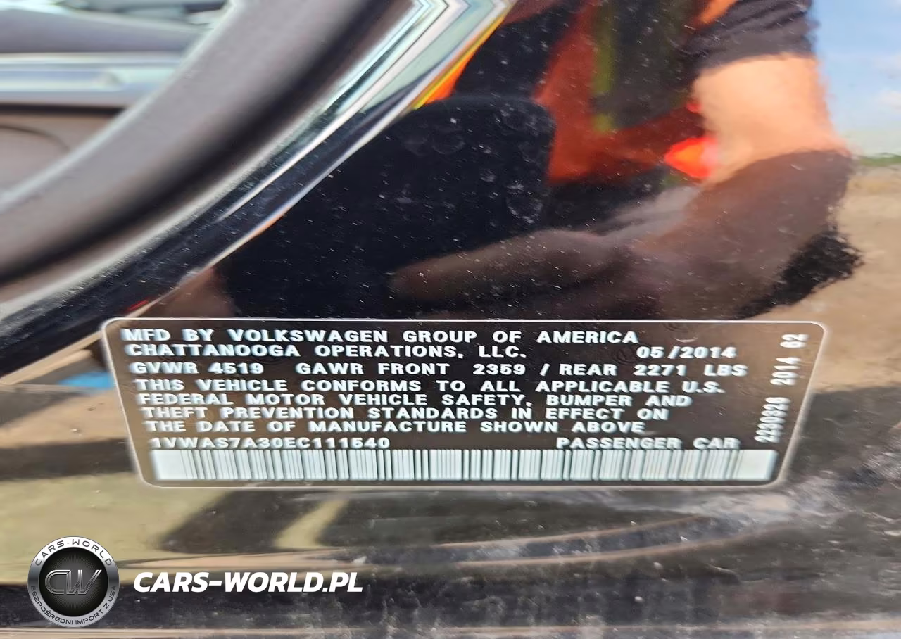2014 Volkswagen Passat S VIN:1VWAS7A30EC111540 - 12