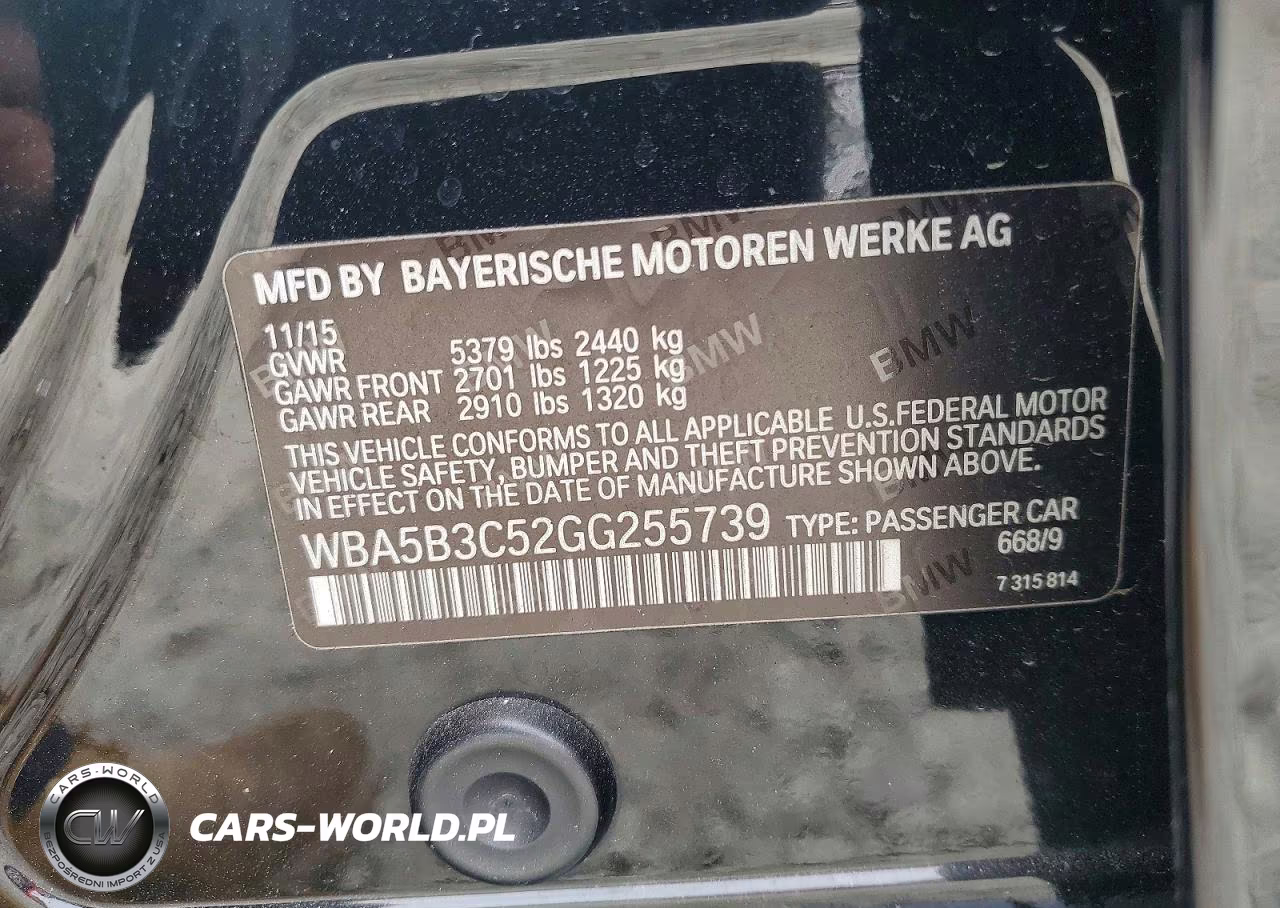2016 BMW 535 Xi VIN:WBA5B3C52GG255739 - 12