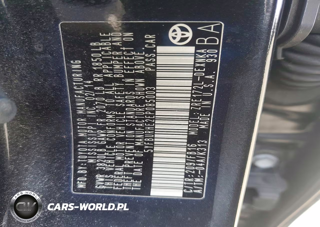 2014 Toyota Corolla Le Plus VIN:5YFBURHE2EP085003 - 13