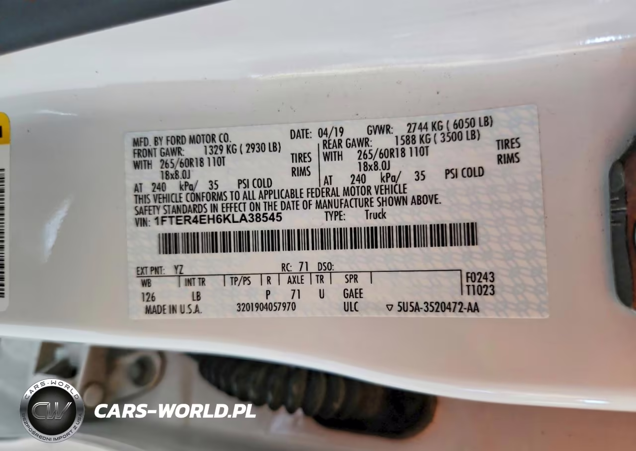 2019 Ford Ranger Xl VIN:1FTER4EH6KLA38545 - 12