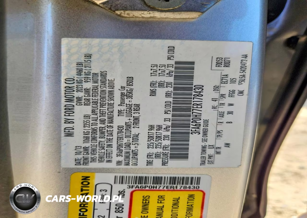 2014 Ford Fusion Se VIN:3FA6P0H77ER178430 - 12